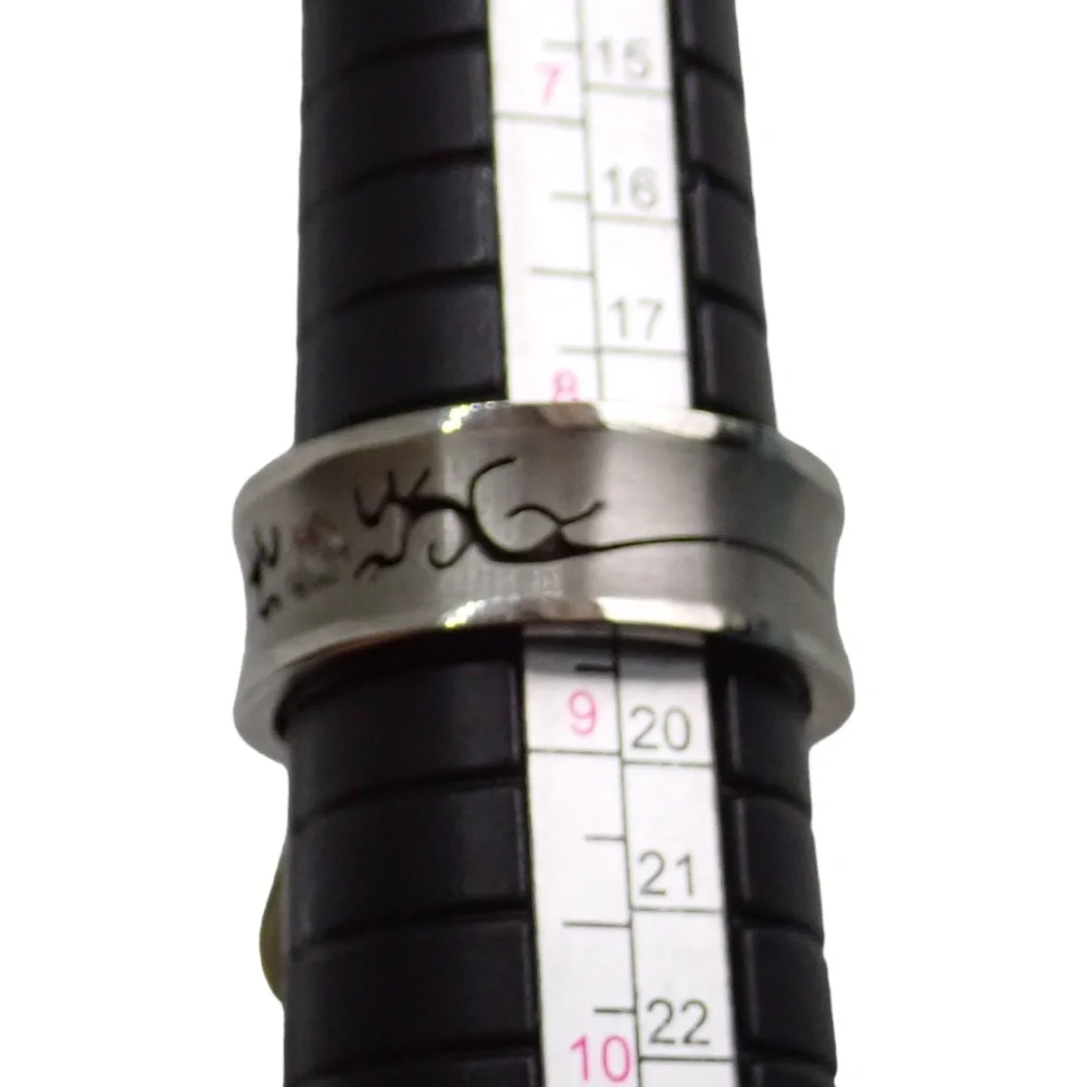 Stainless Steel Silver Fit Tribal Cut-Out Wedding Band Ring Size 8.5 New w/ Tag